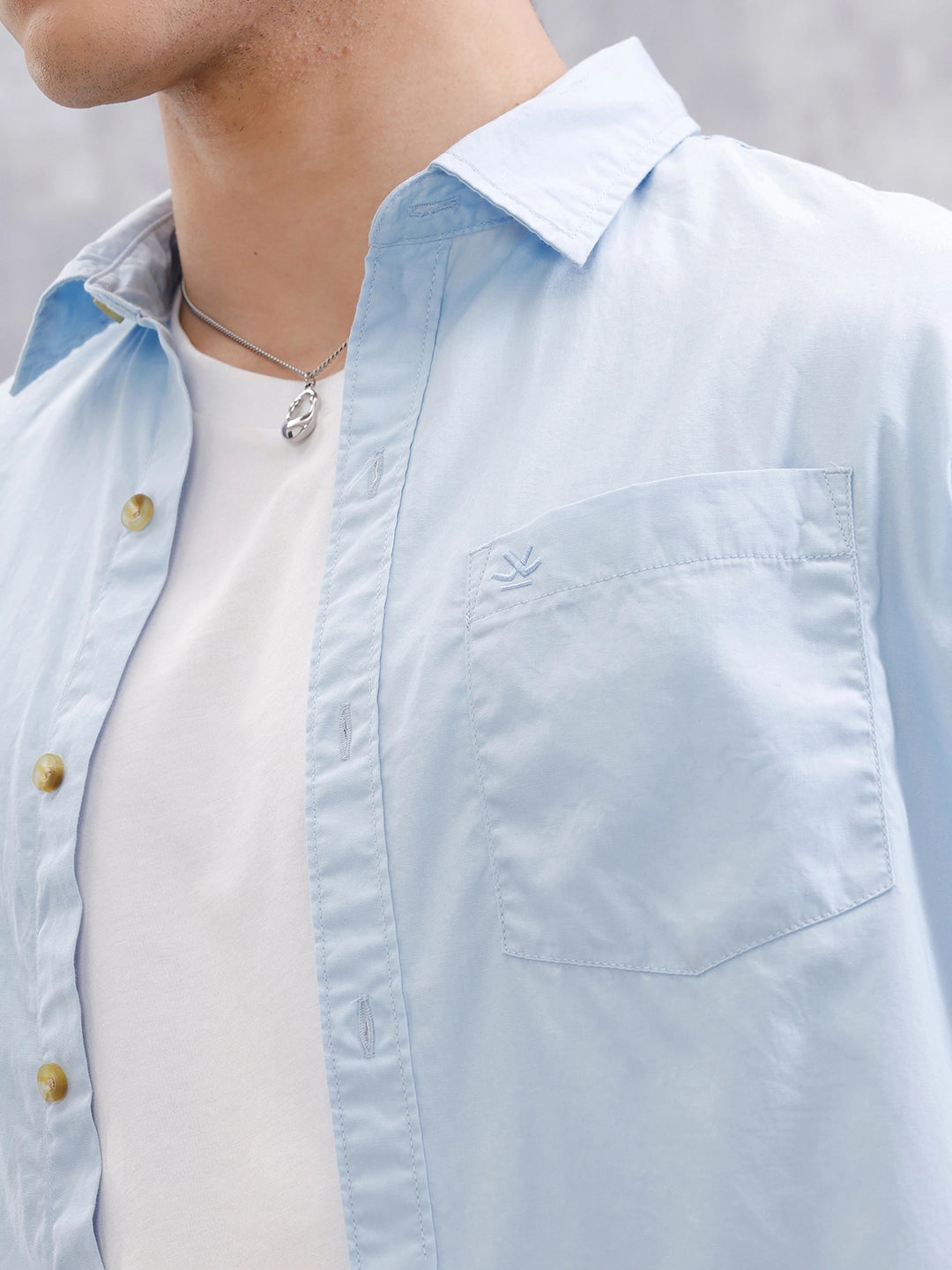 Solid Full Sleeve Regular Fit Shirt | Light Blue