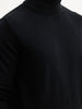 Solid Regular Fit Turtle Neck Sweater | Black