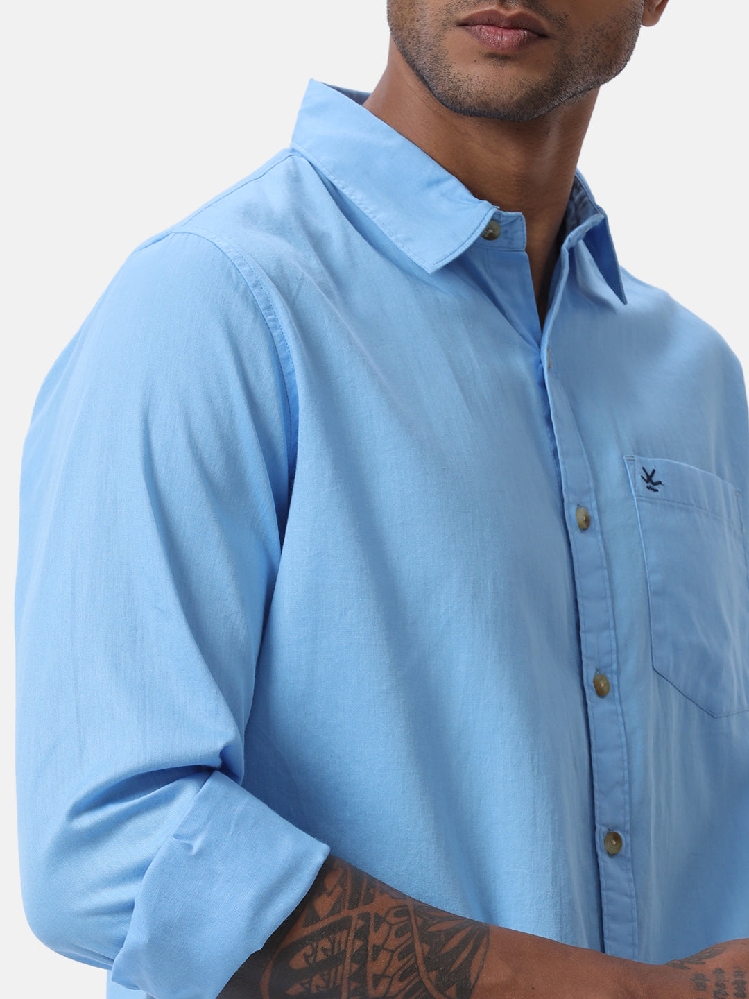 Aqua Blue Solid Shirt