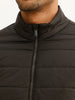 Solid Regular Fit Puffer Jacket | Black