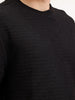 Solid Oversized Textured T-Shirt | Black