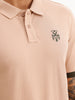 Slim Fit Contrast Sleeve Polo T-Shirt | Light Brown