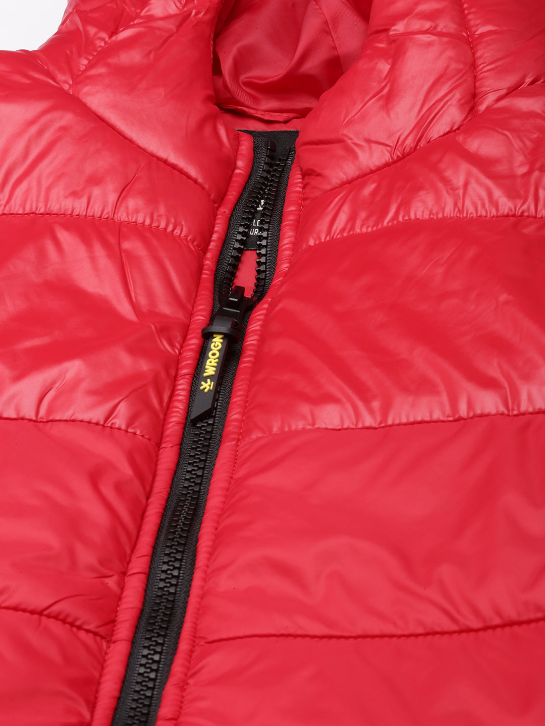 Hooded Sleeveless Red Puffer Jacket