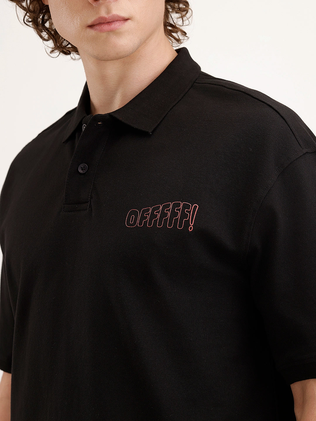 Oversized Back Printed T-Shirt | Black