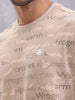 Typo Inspired Aop Oversized Fit T-shirt | Beige