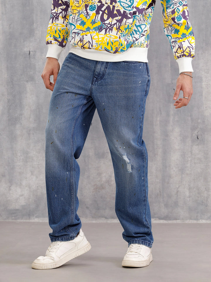 Mid Blue Anti Fit Mild Distressed Jeans I Midstone|