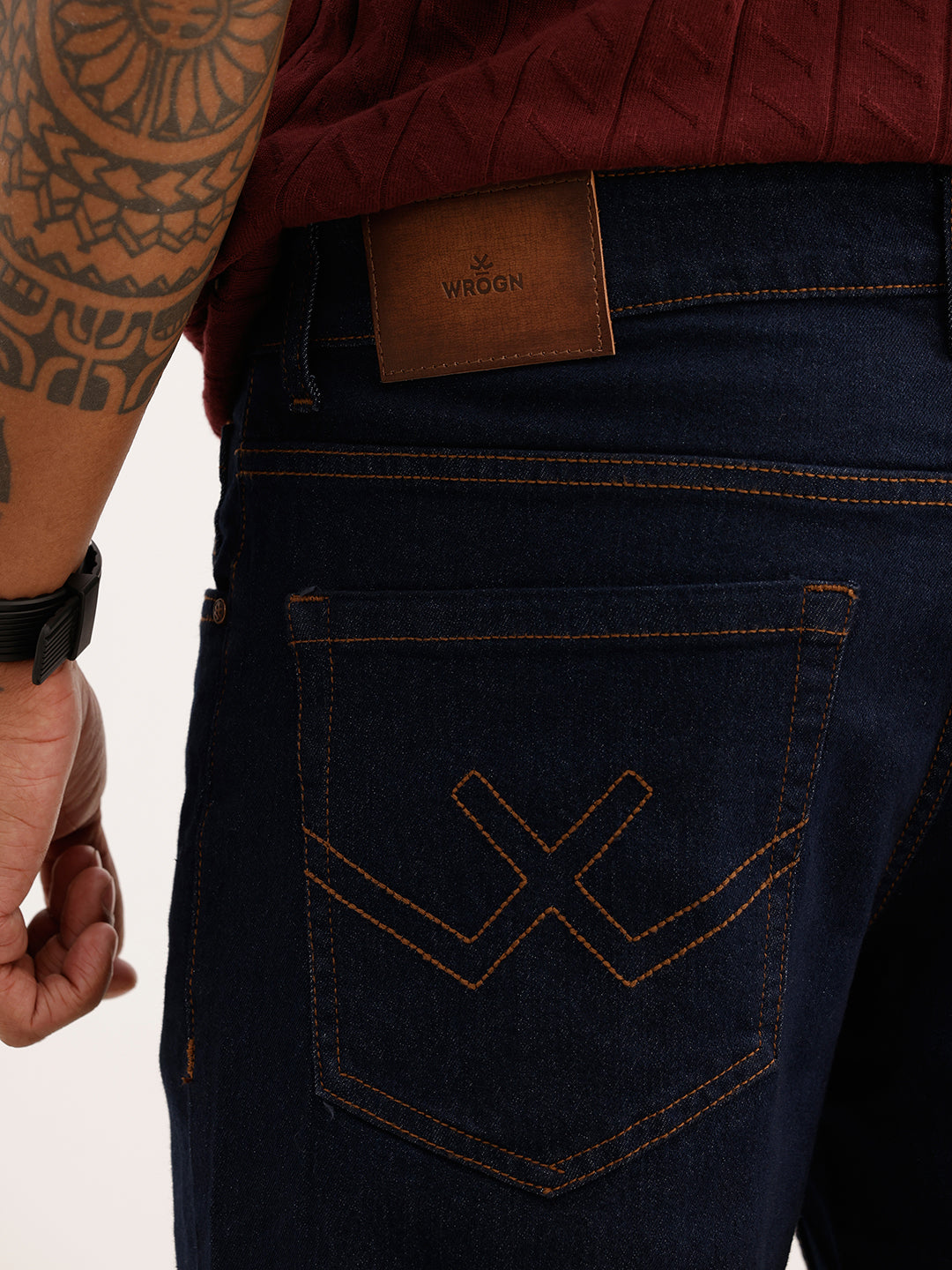 Solid Skinny Crop Fit Denim Jeans | Dark Blue