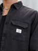 Double Pocket Overdyed Shirt | Black