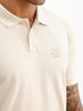Slim Fit Gradient Printed Polo T-Shirt | Beige