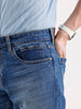 Distressed Straight Fit Denim Jeans   |  Blue