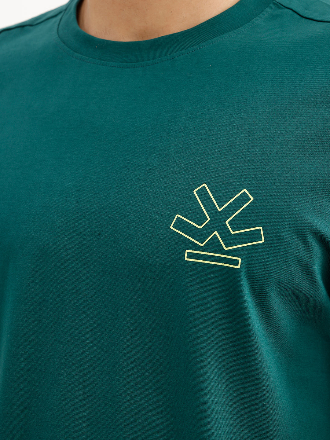 Oversized Placement Printed T-Shirt | Dark Green