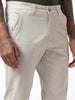 Beige Solid Slim Fit Trouser