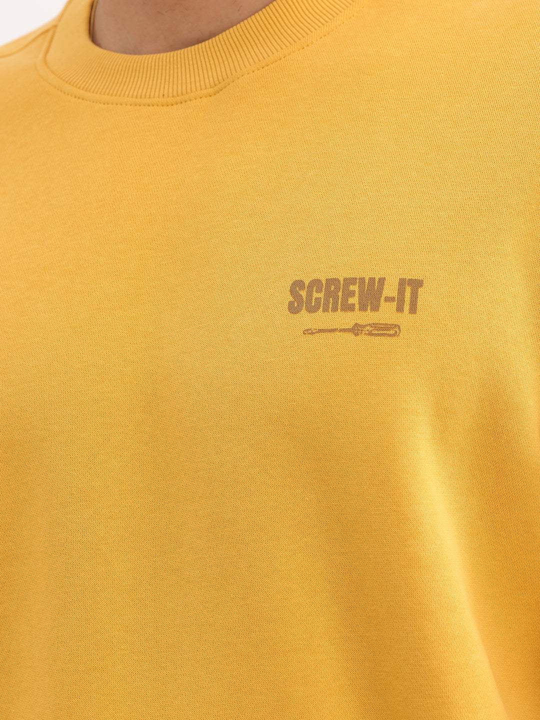 Comfort Fit Placement Printed Sweatshirt | Yellow