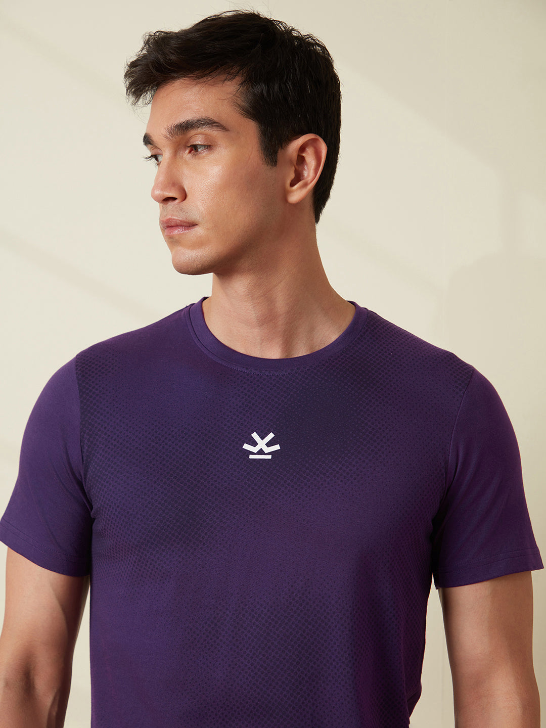 Panel Printed Purple T-Shirt