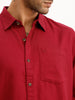 Solid Regular Fit Full Sleeve Shirt | Maroon