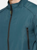 Teal Slim Fit Nylon Biker Jacket