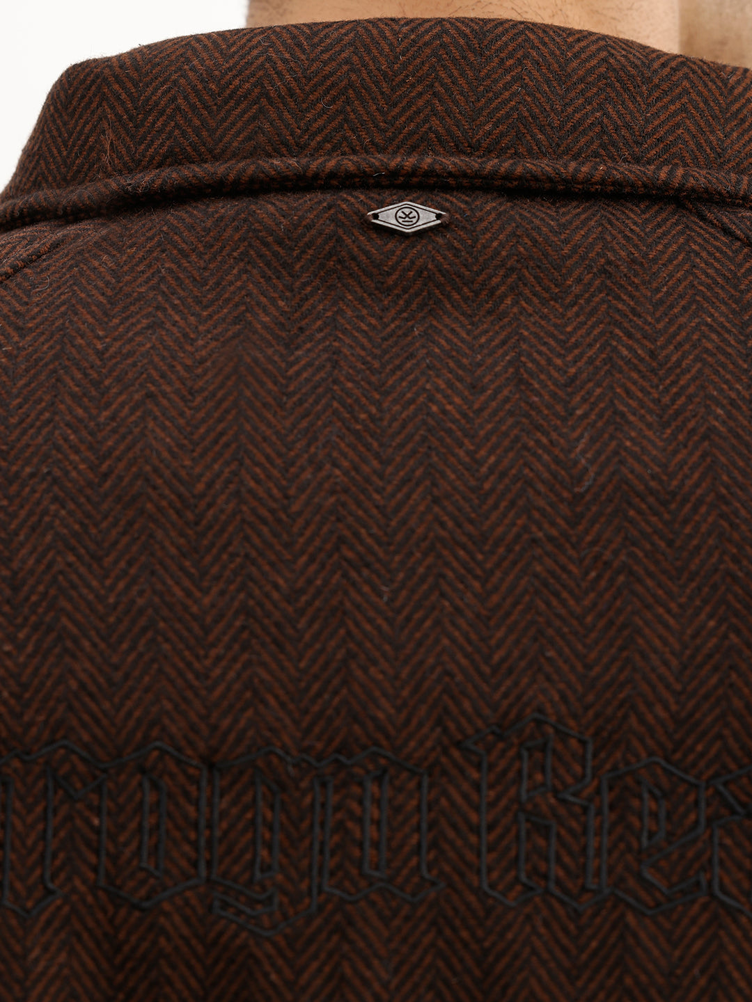 Classic Regular Fit Herringbone Brushed Jacket | Wine