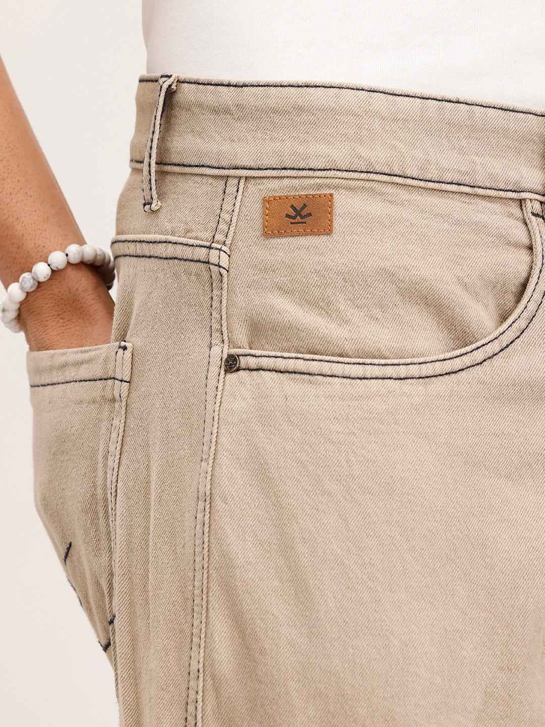 Baggy Cargo Fit Denim Jeans | Khaki
