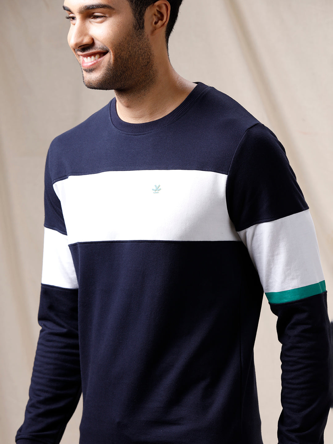 Colourblocked  Navy Sweatshirt