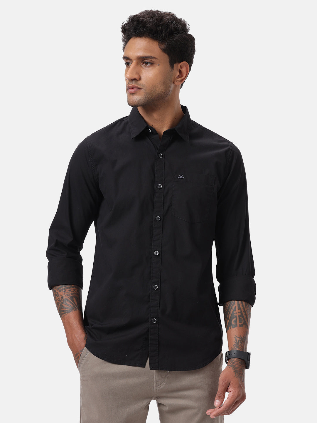 Fresh Black Solid Casual Shirt