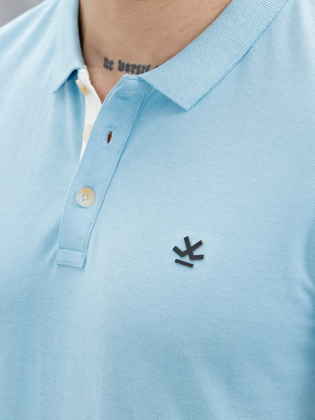 Wrogn Men's Refined Polo T-Shirt | Light Blue