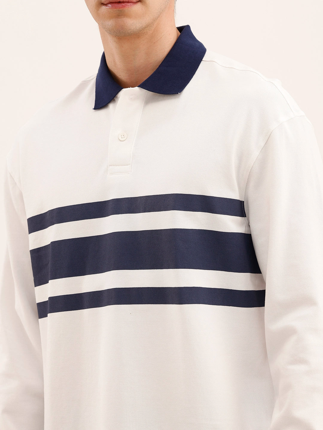 Oversized Contrast Collar T-Shirt | White