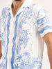 Slim Fit Printed Resort Collar Shirt | White
