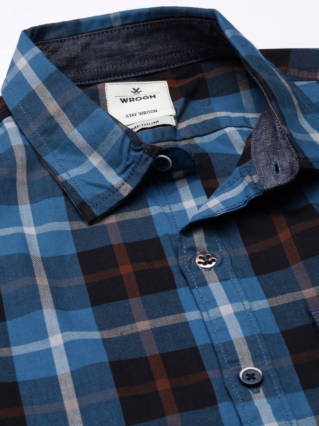 Blue Blocks Checked Shirt