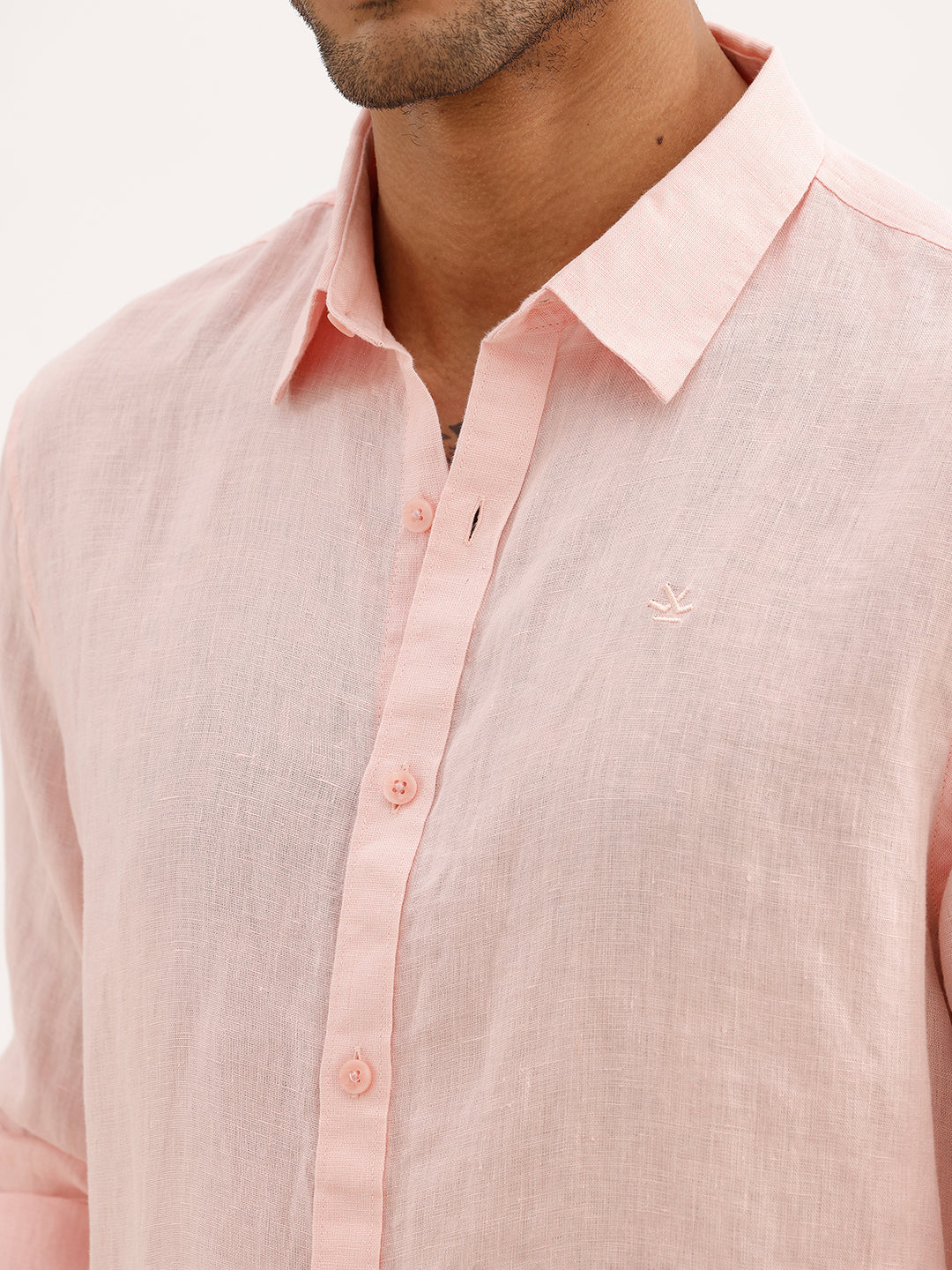 Solid 100% Premium Linen Shirt | Pink