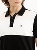 Slim Fit Colour Blocked Polo T-Shirt | Black