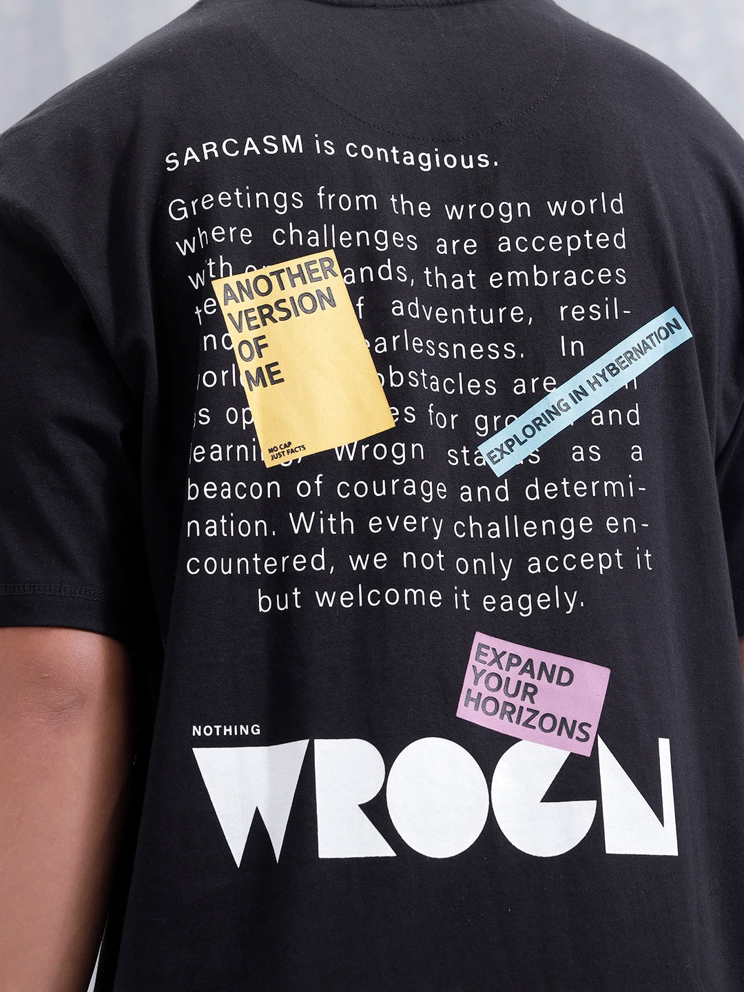 Men’S Casual Oversized Fit Graphic T-Shirt | Black