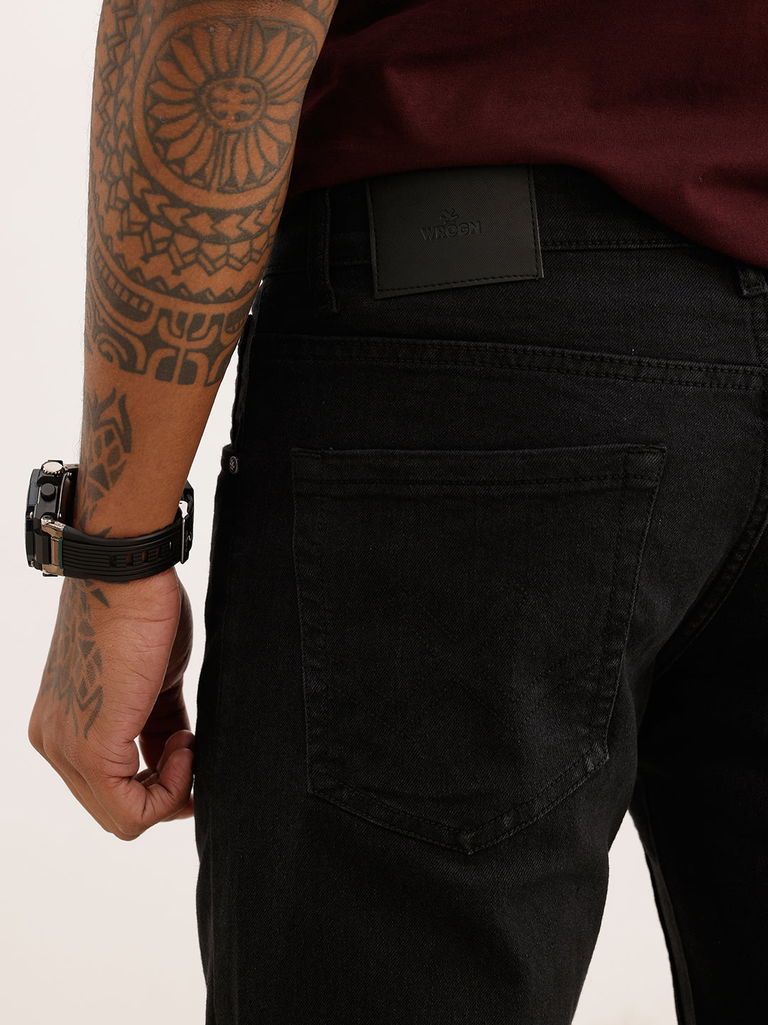 Solid Slim Fit Denim Jeans | Black