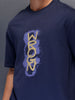 Placement Printed Regular Fit T-Shirt   |  Navy Blue