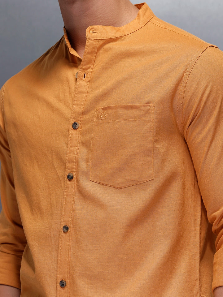 Men's Casual Regular Fit Shirt   |  Yellow