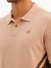 Slim Fit Placement Printed Polo T-Shirt | Light Brown