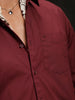 Seersucker Texture Slim Fit Shirt | Maroon