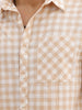 Classic Comfort Fit Checkered Shirt | Beige