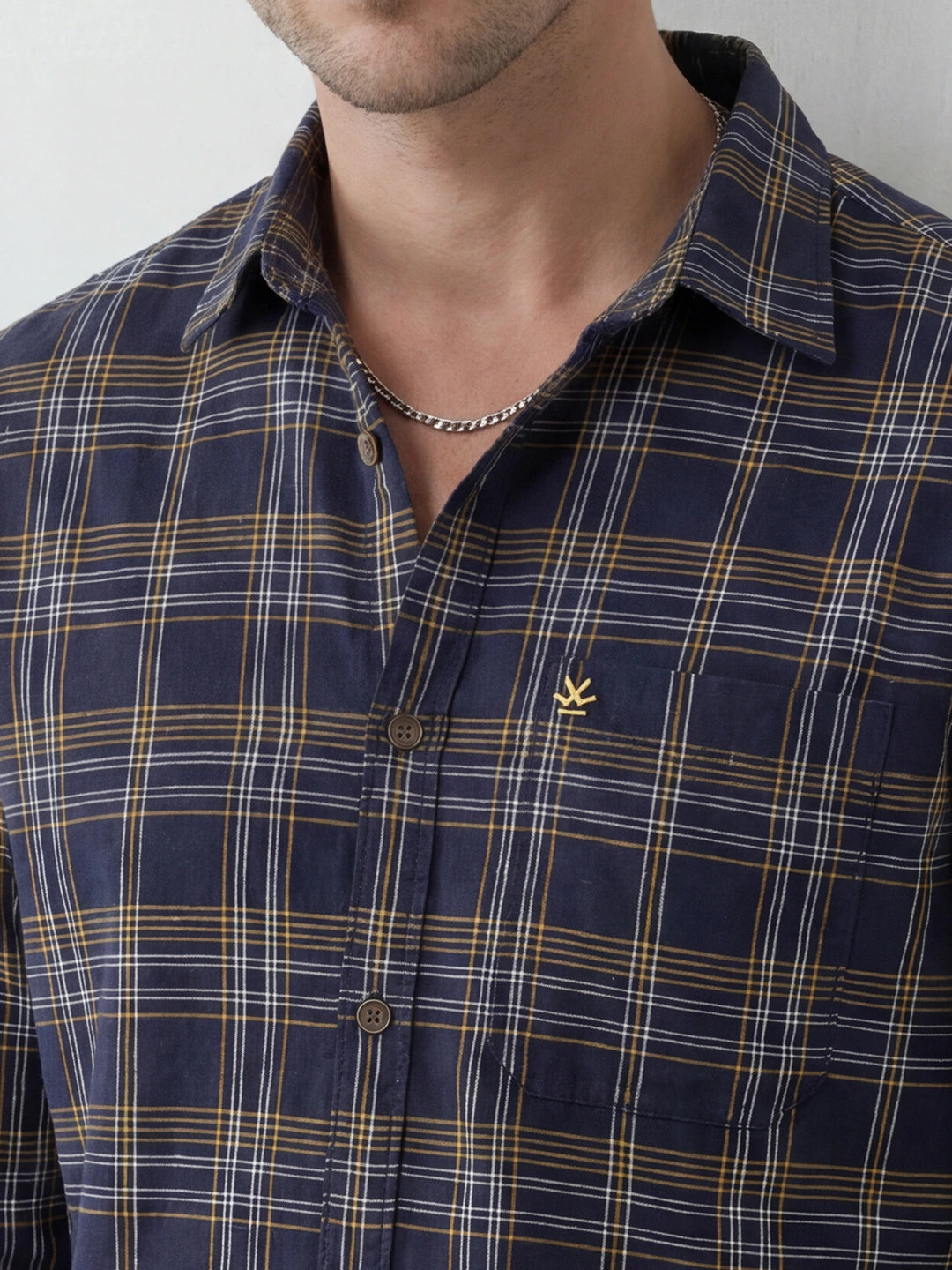 Checkered Slim Fit Full Sleeve Shirt | Blue