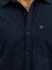 Solid Regular Fit Full Sleeve Shirt | Navy Blue