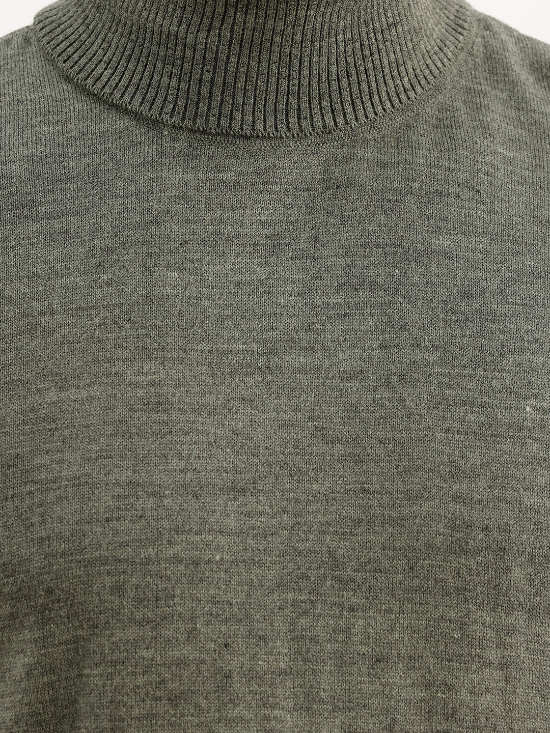 Solid Comfort Fit Turtle Neck Sweater | Olive