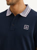 Slim Fit Contrast Collar Polo T-Shirt | Navy Blue