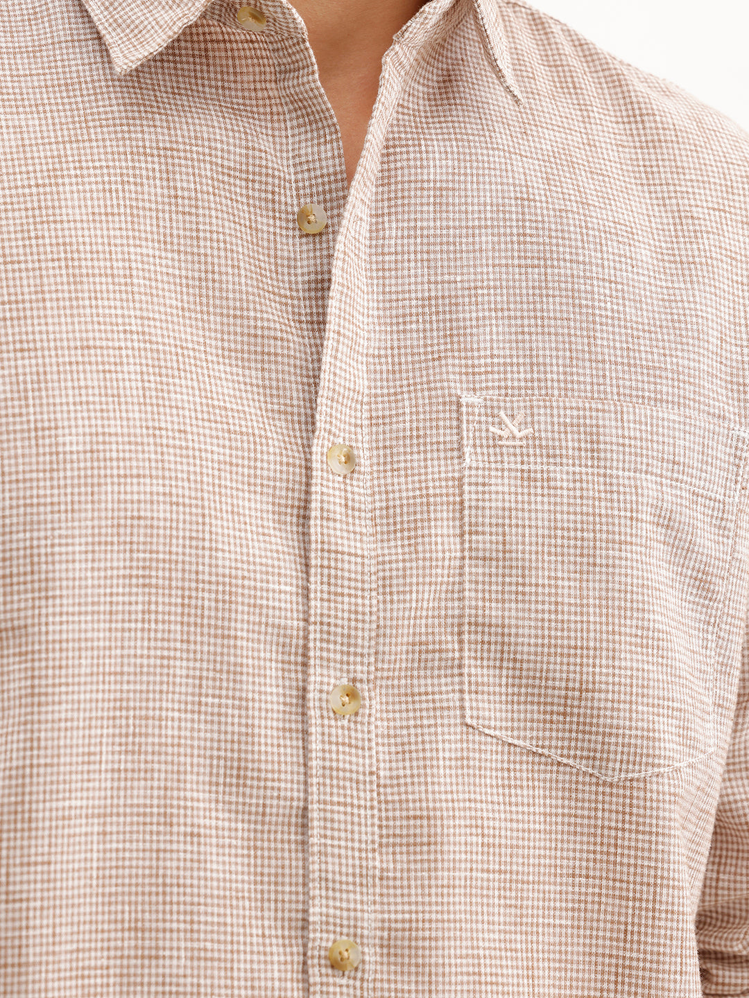 Regular Fit Checkered Shirt  | Brown
