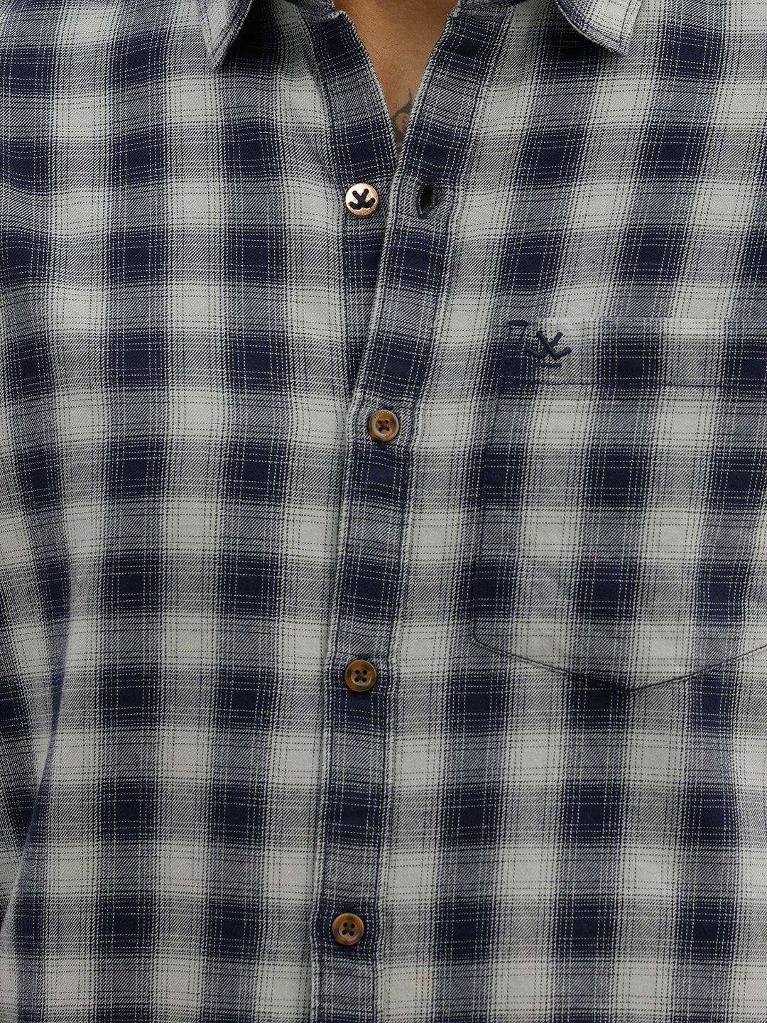 Classic Slim Fit Checkered Shirt | Grey