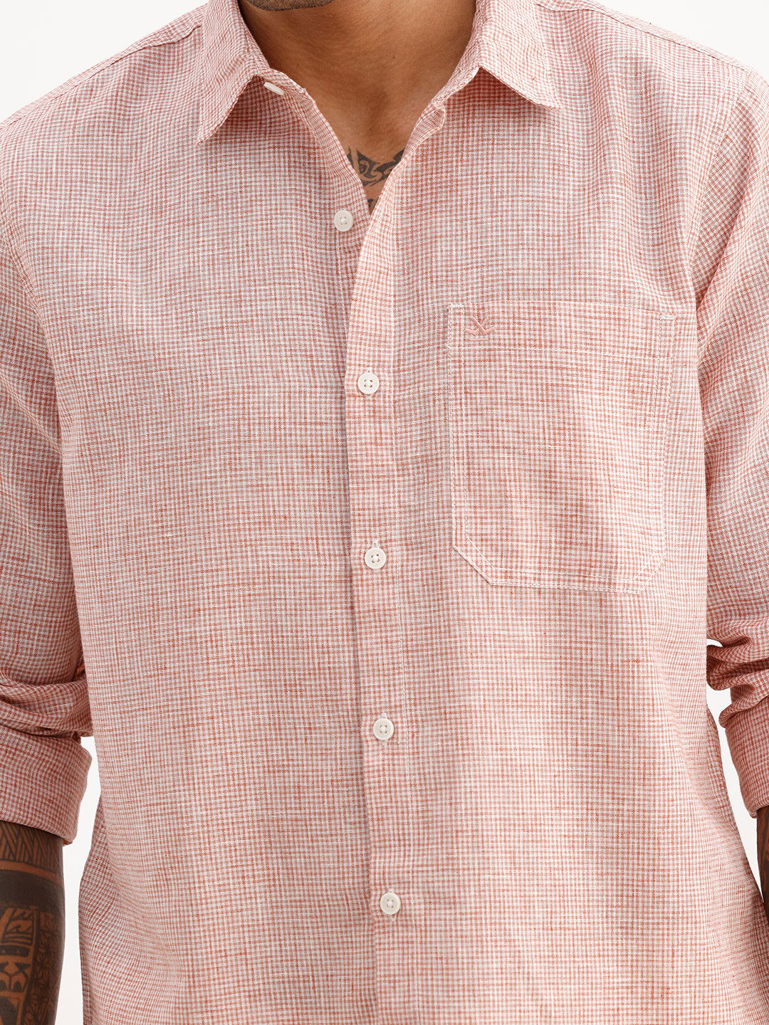 Regular Fit Checkered AOP Shirt | Grey