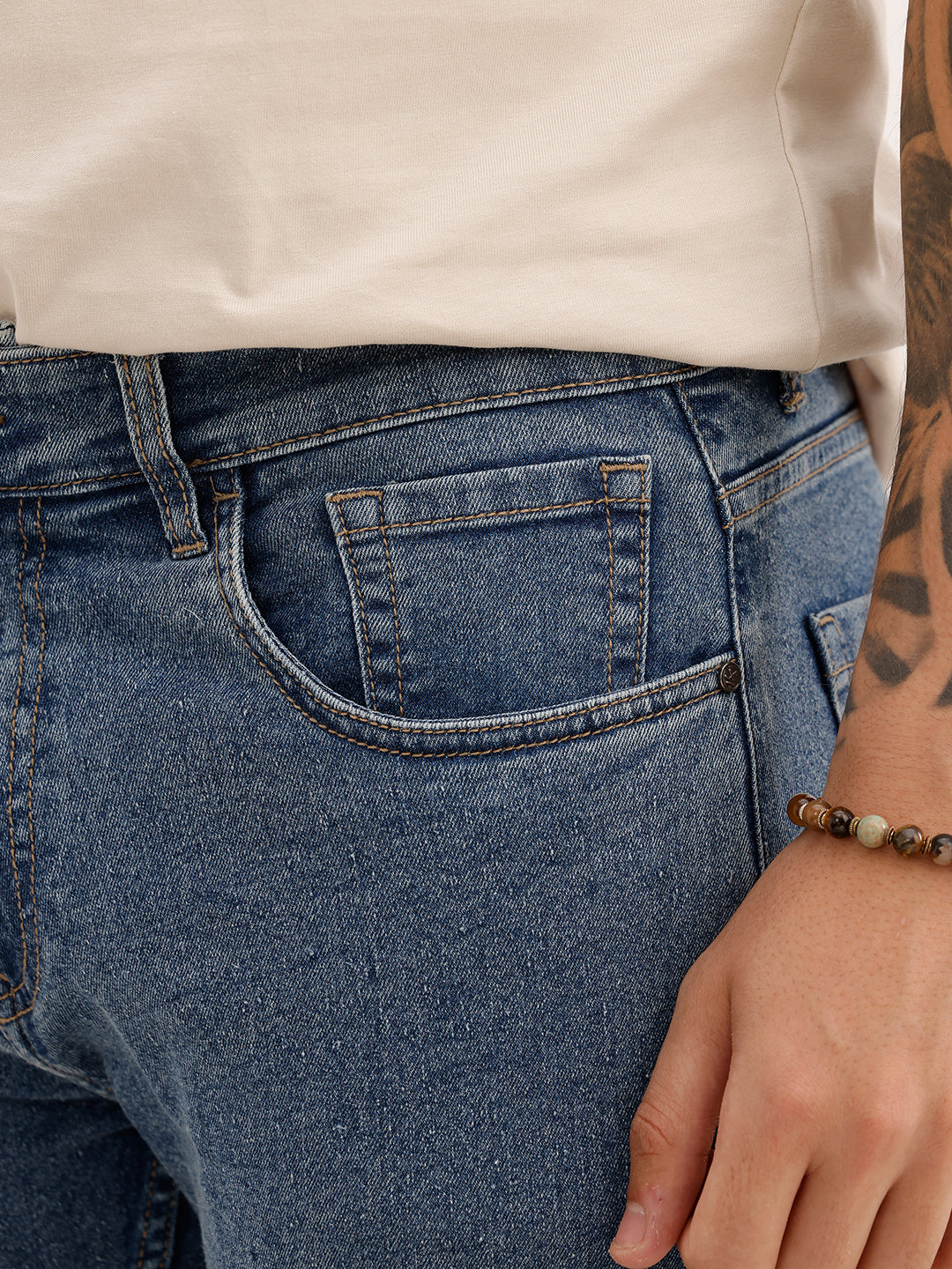 Solid Slim Fit Denim Jeans | Blue | WVJN2722F
