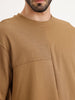 Textured Oversized Cut & Sew T-Shirt | Khaki