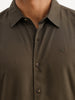 Solid Slim Fit Half Sleeve Shirt | Olive
