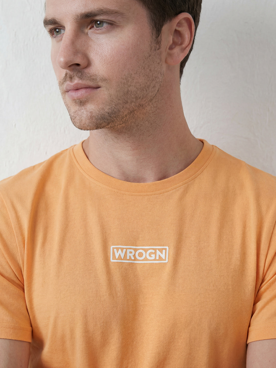 Solid Regular Fit T-Shirt   |  Orange