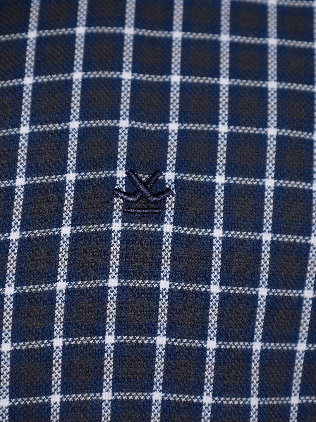 Classic Windowpane Checks Comfort Fit Shirt | Dark Blue