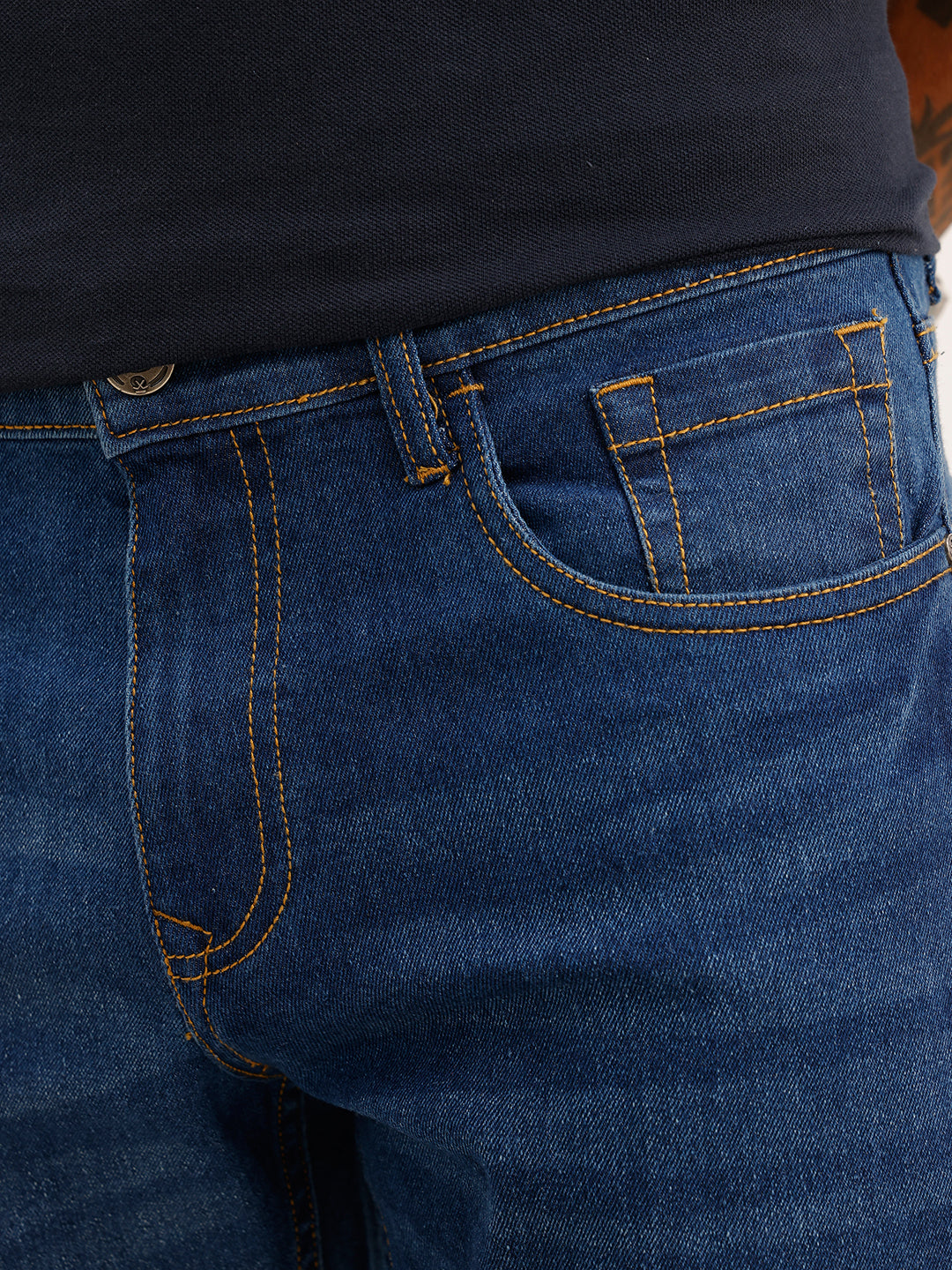 Washed Slim Fit Denim Jeans | Dark Blue